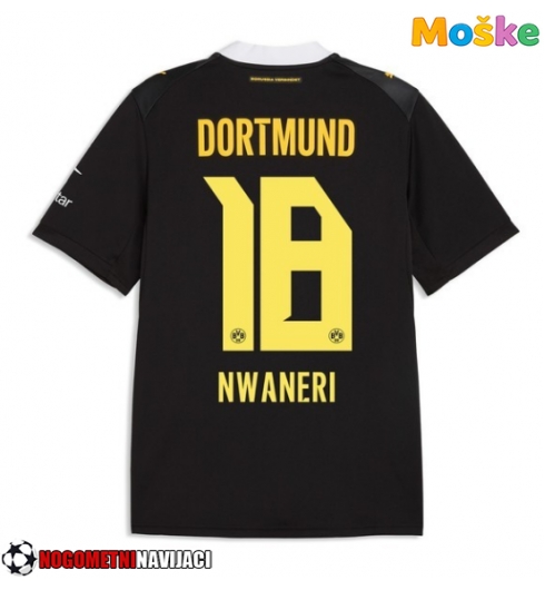 Moške Nogometnih dresov Borussia Dortmund Ethan Nwaneri #18 Gostujoči 2026-27 Kratki rokavi Moške Nogometnih dresov Borussia Dortmund Ethan Nwaneri #18 Gostujoči 2026-27 Kratki rokavi